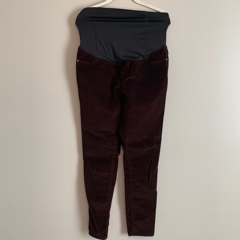 Isabel Maternity Burgundy Corduroy Skinny Pants